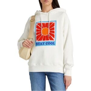 Sandro Paris Stay Cool Patchwork Hooded Sweatshirt